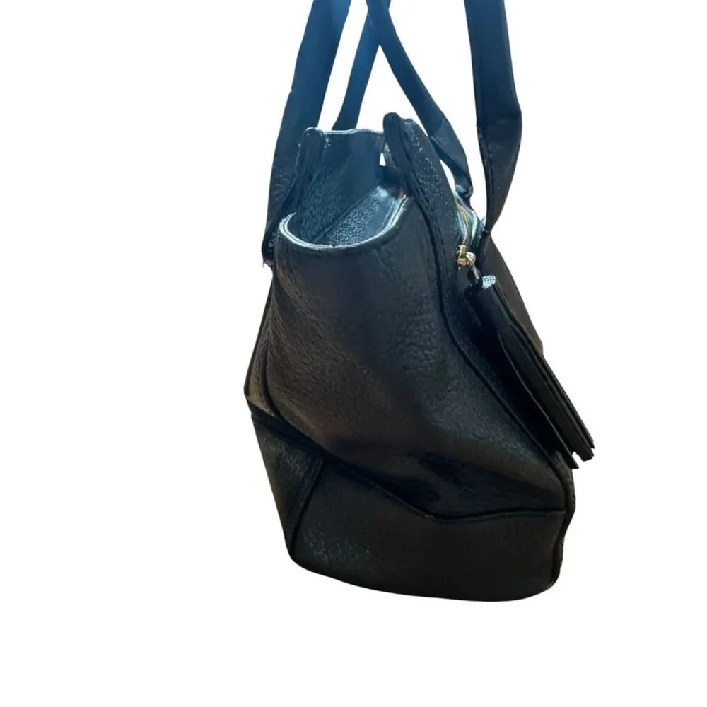 Kate Spade Southport Oden Black Pebbled Leather Satchel with Tassel